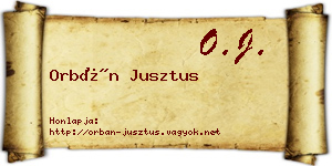 Orbán Jusztus névjegykártya